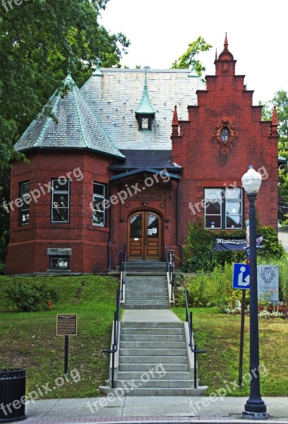 Brick Building Library Brick Slate Roof Free Photos