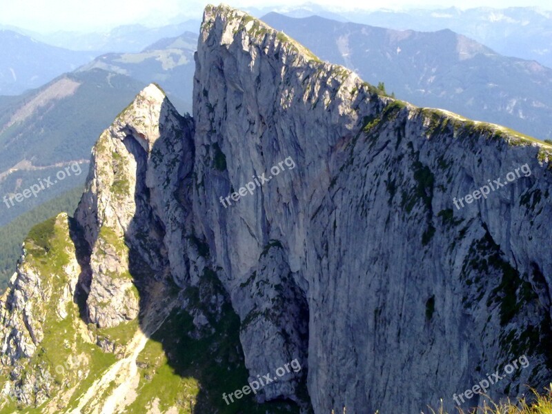 Sheep Mountain Steep Rock Wall Panoramic View To The Lake Free Photos