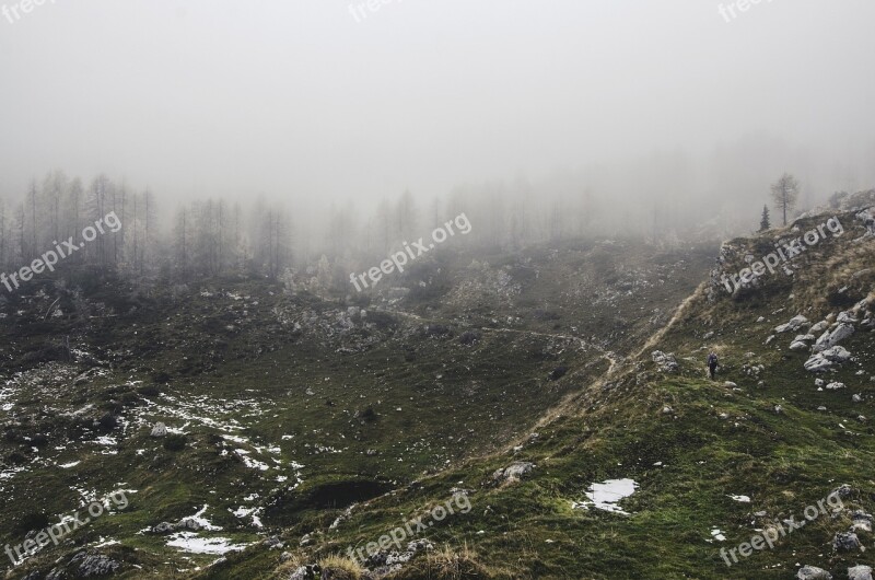 Landscape Mountains Rocks Stones Trees