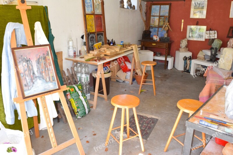 Garage Atelier Art Art Workshop Works Of Art