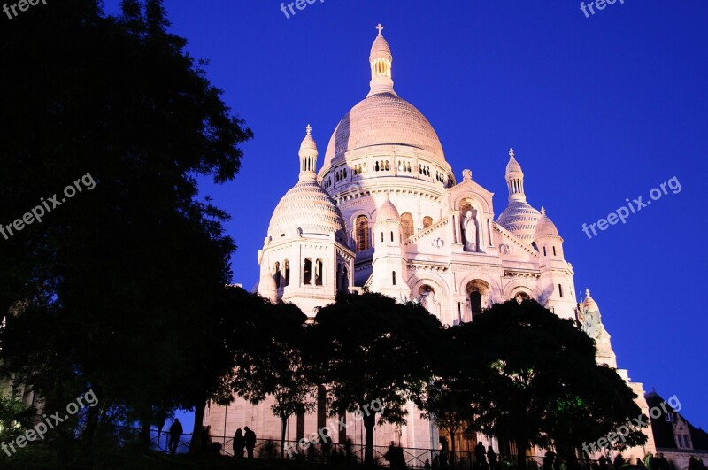 Paris France Sacré Cœur Abendstimmung Free Photos