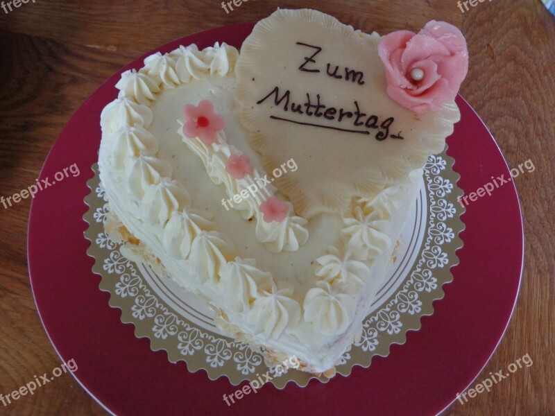 Mother's Day Cake Marzipan Rose Sweet