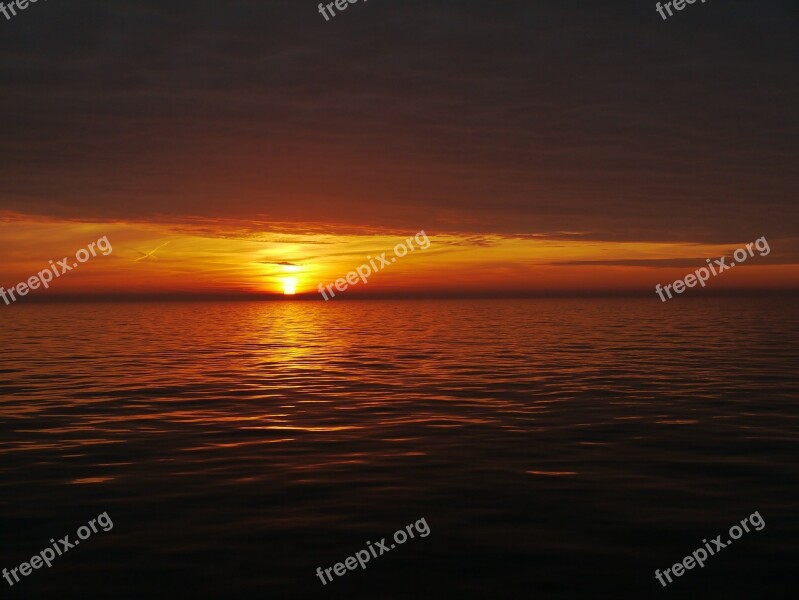 Sunset Night Evening Sky Sea View Free Photos