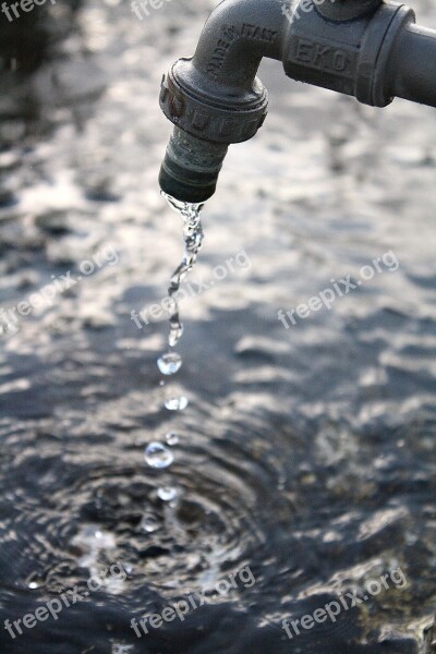 Water Faucet Drops Drinking Water Sketches