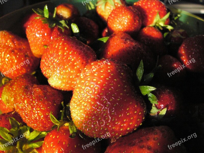 Berries Strawberries Macro Healthy Sweet