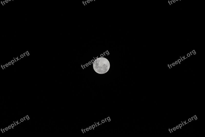 Moon Night Darkness Black Background Light