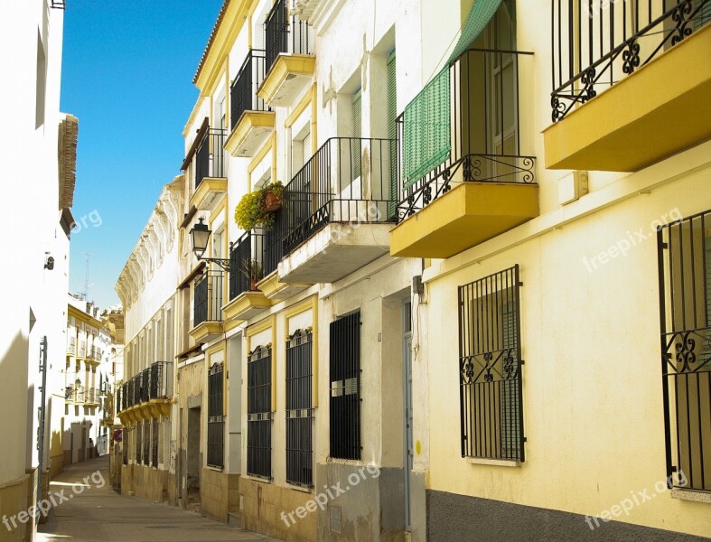 Spain Lorca Lane Balconies Architecture