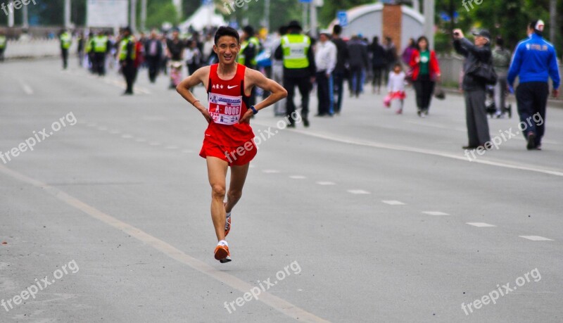 Runner Marathon Tired Street Young