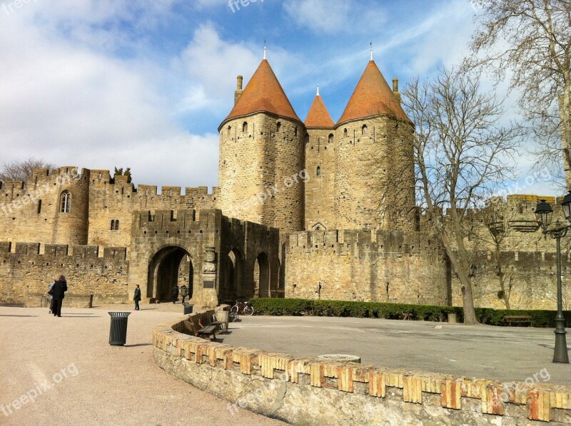 Carcassone Castle France Landmark Medieval