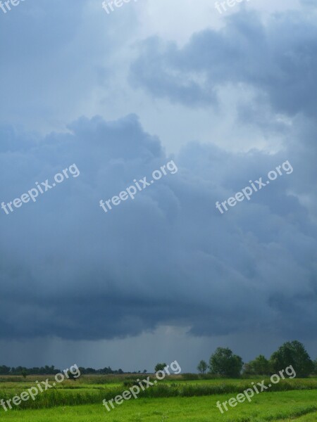 Thunderstorm August Clouds Sky Storm