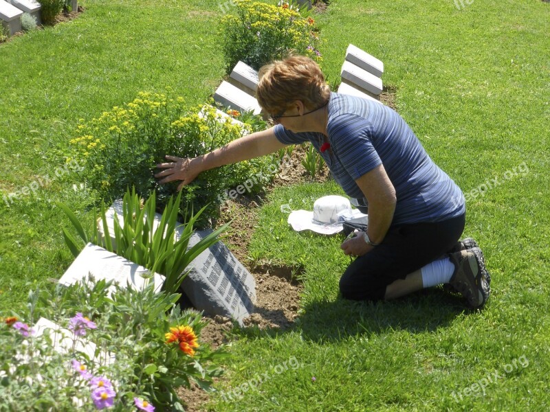 Grave Grieving Cemetery Sadness Headstone