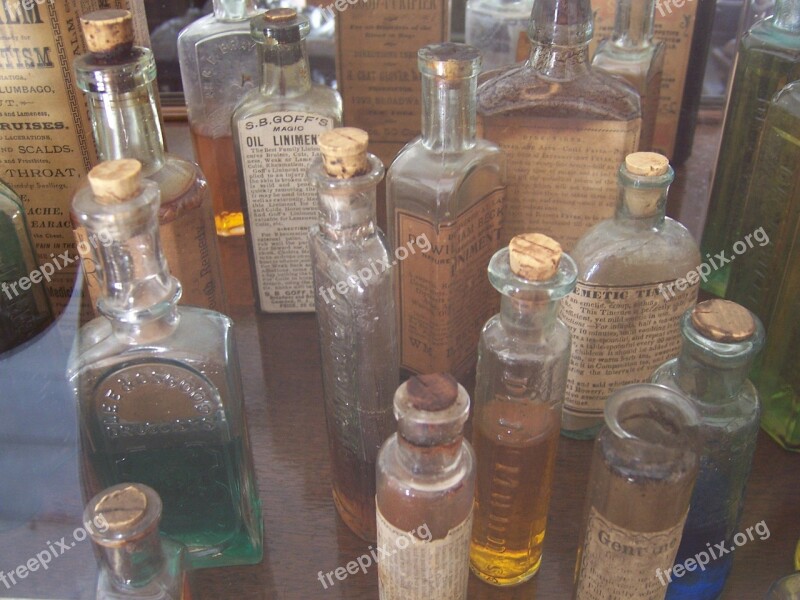 Bottles Vintage Pharmacy Medicines Free Photos