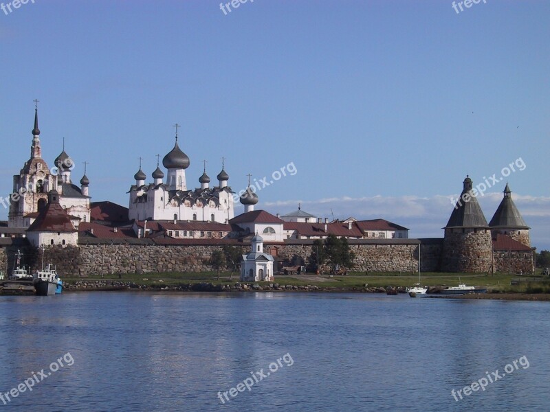 Solovetsky Monastery Cupolas Russia Free Photos