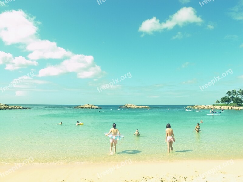 Sea Beach Summer Hawaii People