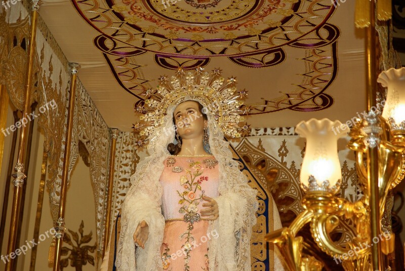 Lorca Virgin Holy Week Church Statue