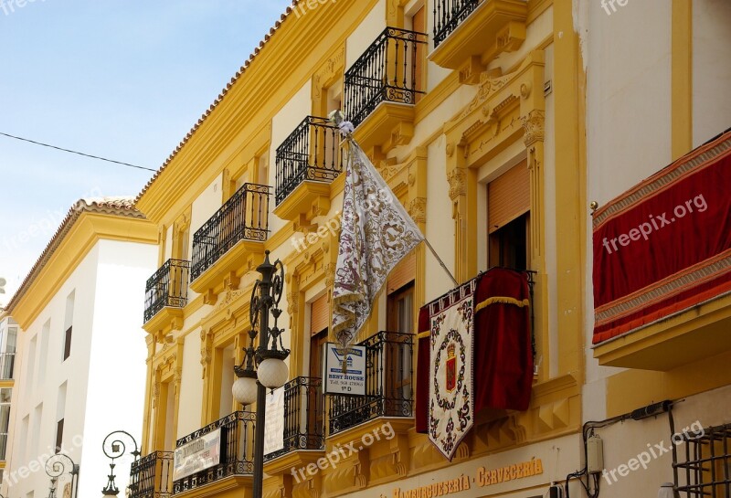 Spain Andalusia Lorca Balconies Flag