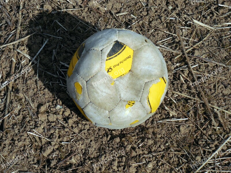 Ball Football Sport Old Broken