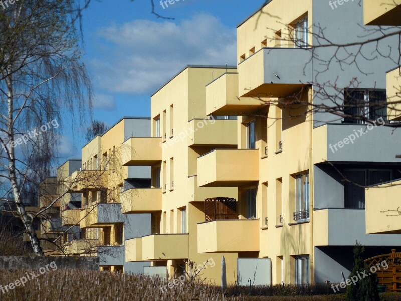 Houses Balconies Architecture Facade Apartment