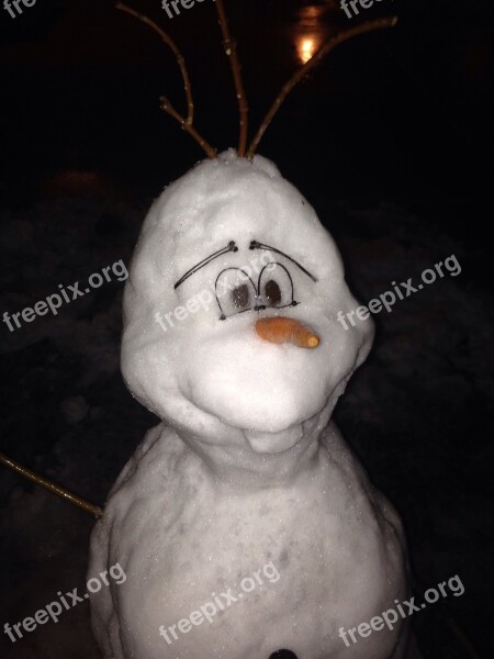 Olaf Snowman Frozen Free Photos