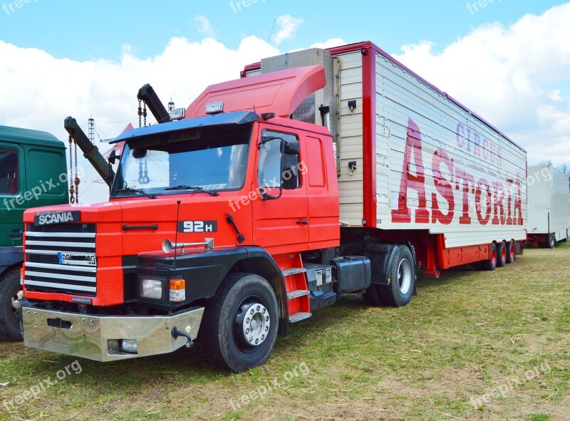 Truck Semi Trailers Skania Red Circus Cargo