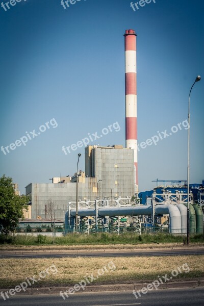 Power Station Chimney Sky View Tube