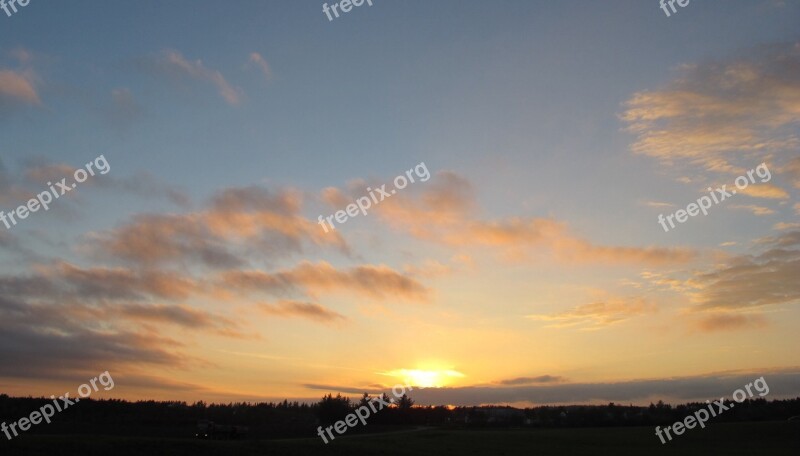 Clouds Sol Sunset Landscape Sky