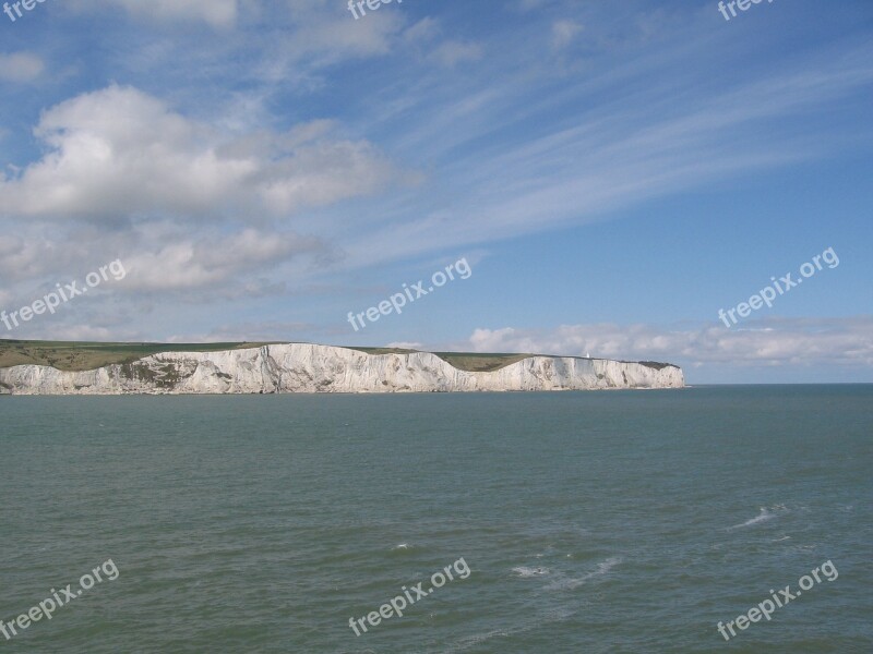 Cliffs White Dover England Water