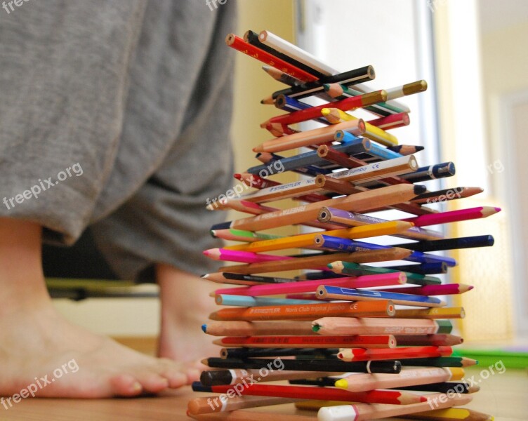 Pencils Color Feet Tower Rainbow