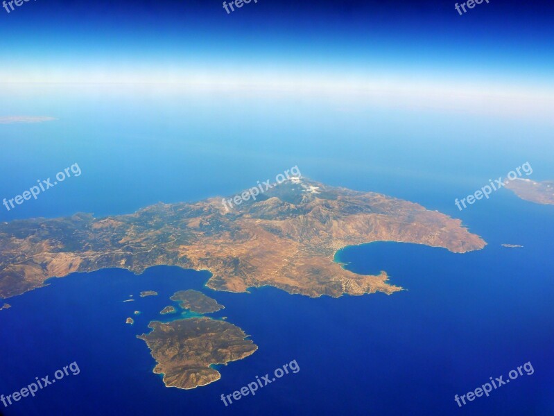 Sea Island Aerial View Crete Free Photos