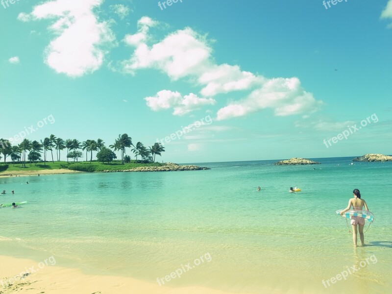 Sea Hawaii Summer Girl Beach