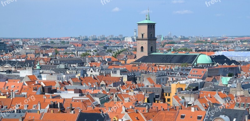 Copenhagen Denmark View Rooftops City