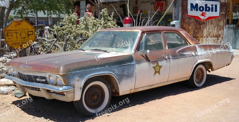 Police Car Old Dust Rusty