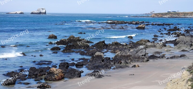 The Pacific Ocean Blue Water Stone Summer