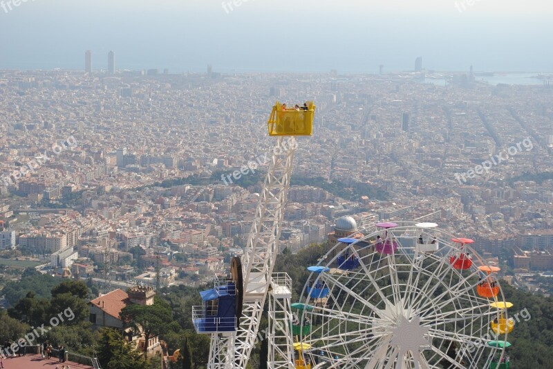 Barcelona View Tibidabo Spain Tibidabo Europe