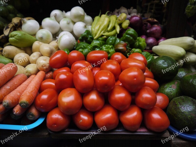 Vegetables Tomatoes Carrots Red Fresh