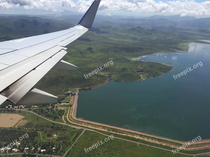 Aero Plane Travel View Dam Free Photos