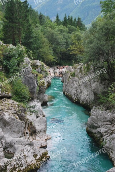 River Mountain Nature Landscape High Mountains