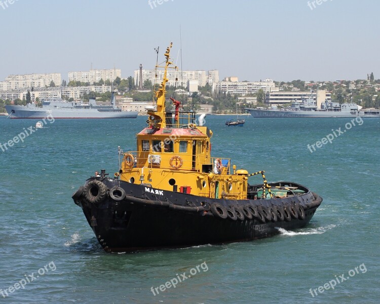 Tugboat Boat Ship Vessel Sea