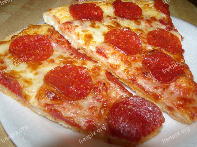 Pizza Pepperoni Slices Cheese Food