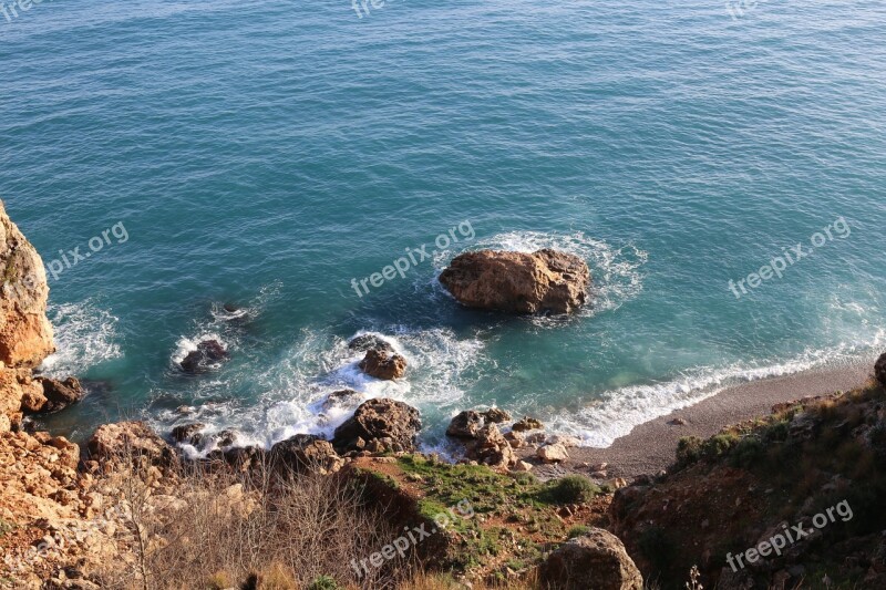 Sea Rock Blue Ocean Free Photos