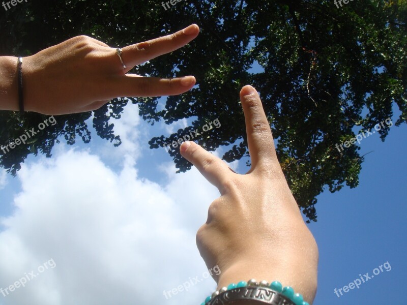 Peace Peace Sign Fingers Hand Positivity