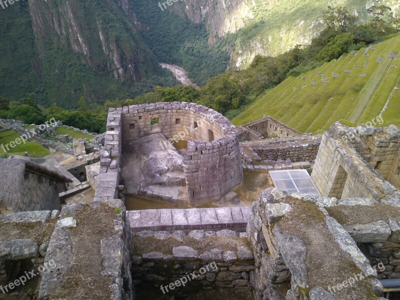 Machu Picchu Temple Of The Sun Peru Free Photos