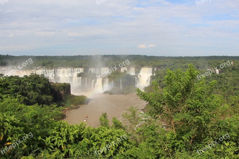 Foz De Iguaçu Cataracts Nature Landscape Iguazu Falls