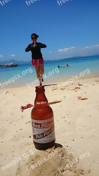 Beer Beach Girl Woman Different