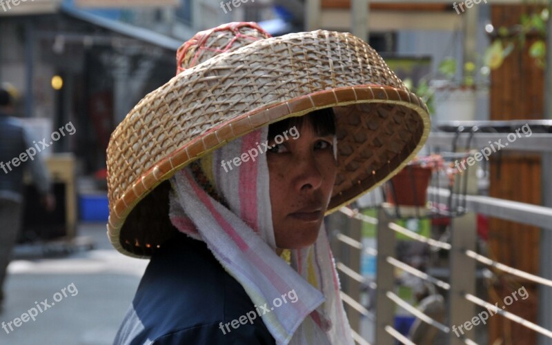 China Native Chinese Woman Hat Rice Straw