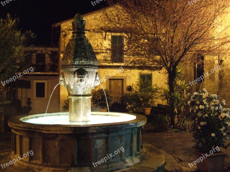 Sutri Fontana Night Free Photos