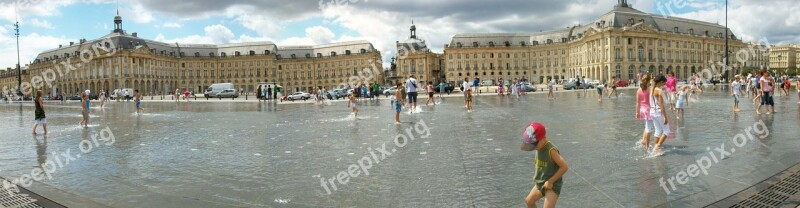 Panoramic Bordeaux Water Mirror Place De La Bourse Free Photos