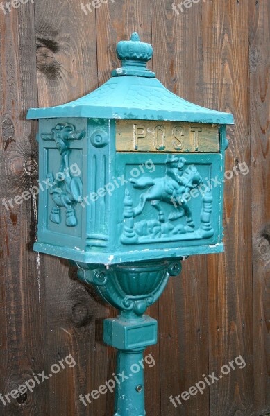 Post Letter Boxes Mailbox Metal Blue