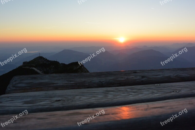 Salzburg Austria Unterberg Summit Sunrise