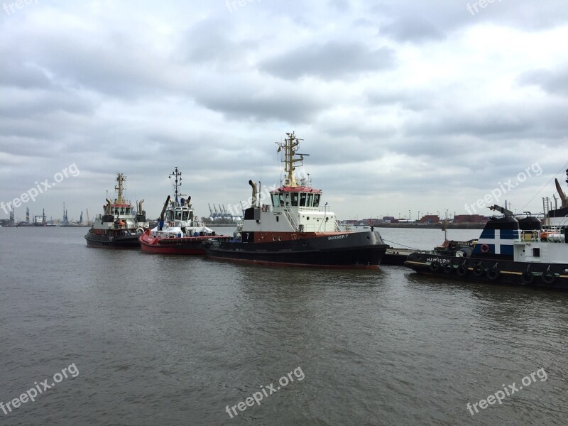 Hamburg Port Ship Ferry Boat